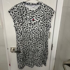 Tommy Hilfiger Sport Leopard Print Dress - Gray and Black with Logo Accent